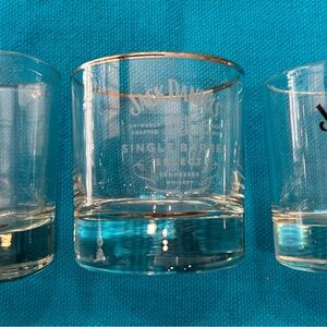 3 Jack Daniels Etched Glass Tumbler different ROCKS Glasses / collectors